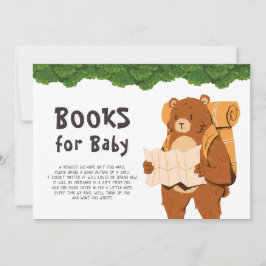 Invitación Libros Solicitan Baby Shower Woodland Bear Adventu