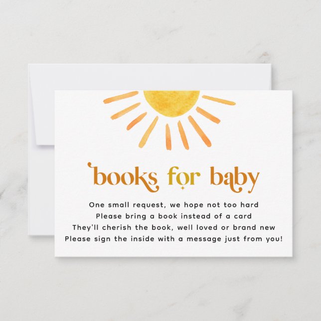 Invitación Libros Sunshine para bebé (Anverso)