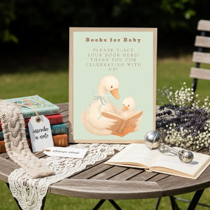 Invitación Libros Verdes Un Ganso Tonto para Bebés Signar