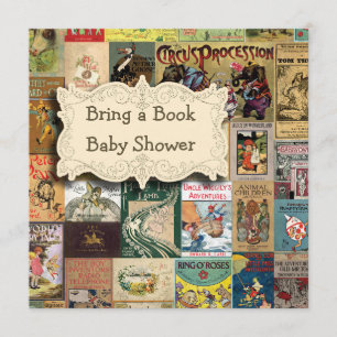 Invitación Libros Vintage Traen Un Baby Shower De Libros