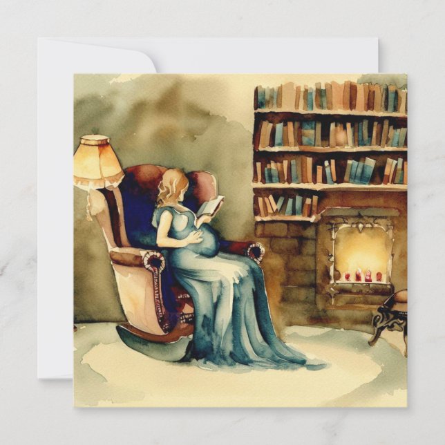 Invitación Libros y Bebé: Literatura clásica, un Baby Shower (Anverso)