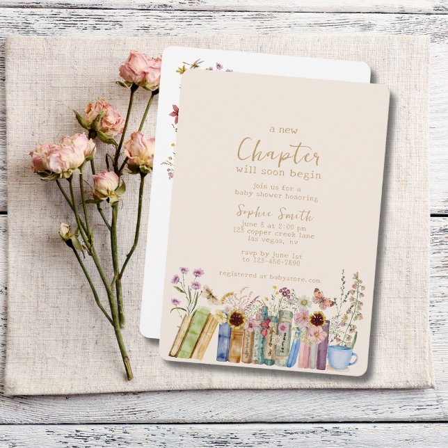 Invitación Libros y Brunch Un nuevo capítulo de Baby Shower (Subido por el creador)