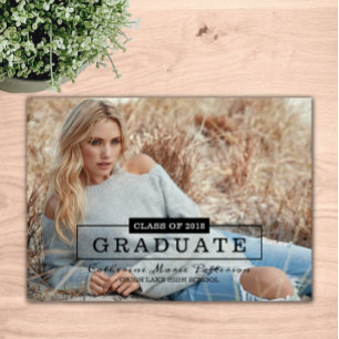 Invitación Licenciatura de fotografía de clase moderna Negr