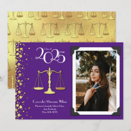 Invitación Licenciatura en Derecho Escuela de Oro Purple