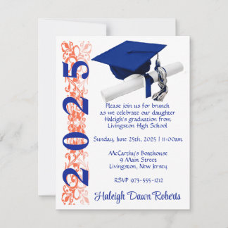Invitación Licenciatura en Derecho y Diploma, Real Azul y Nar