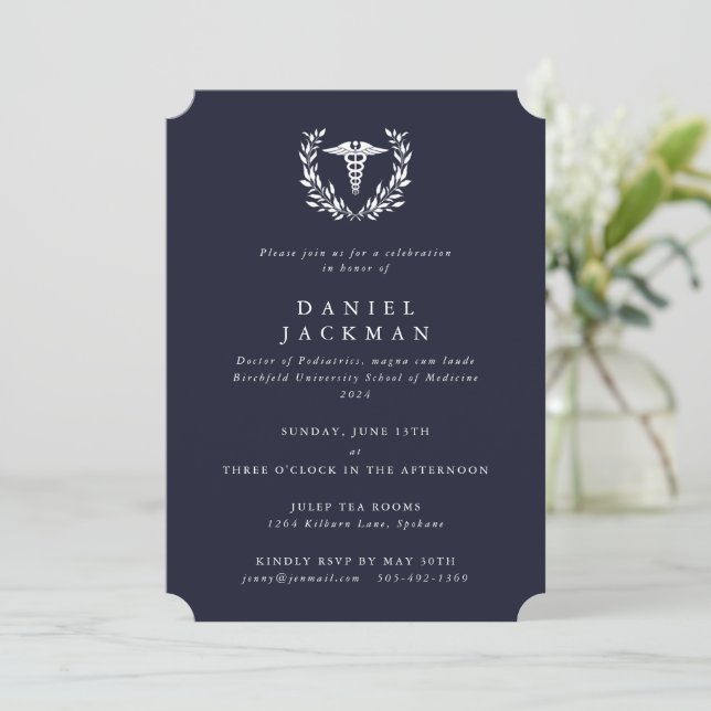 Invitación Licenciatura en Medicina de la Marina Oscura (Anverso de pie)