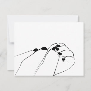 Invitación Licitación Monocromo Mamá Baby Manos Código Qr