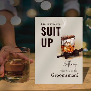 Invitación Licor Bourbon Cigarro Traje Esmoquin Acompañante