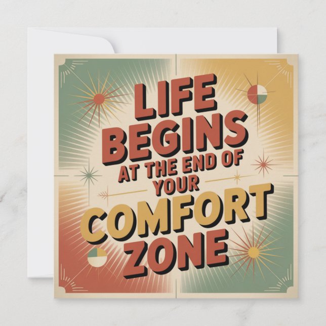 Invitación Life Begins At The End Of Your Comfort Zone (Anverso)