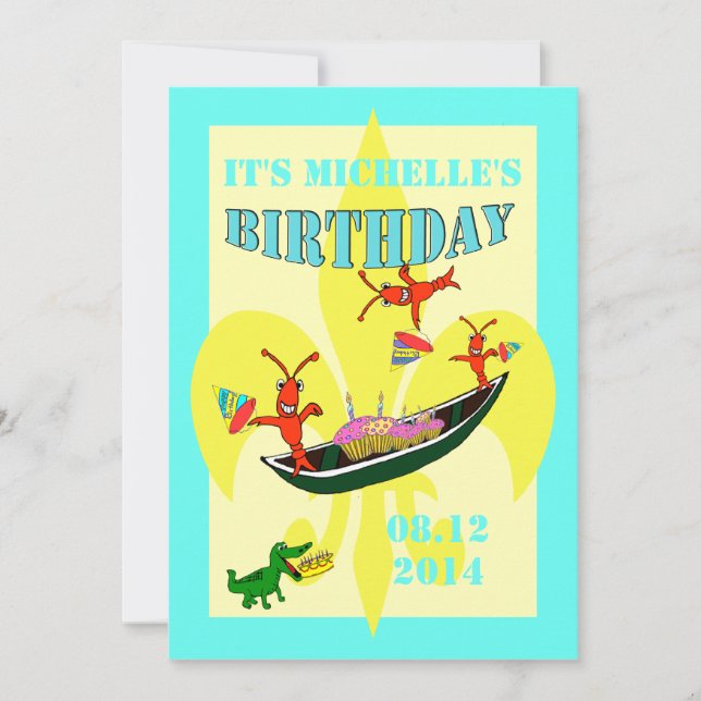 Invitación Ligador de langosta cutto Cumpleaños (Anverso)