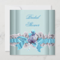 Ligar de encaje blanco para ducha de novia azul