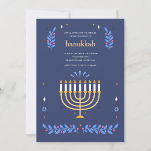 Invitación ligera de Hanukkah
