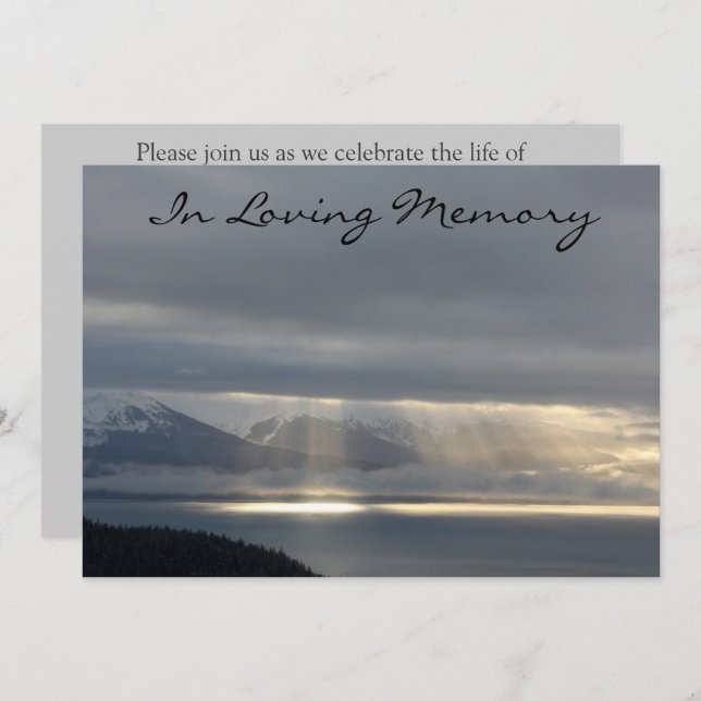 Invitación ligera divina de la ceremonia (Anverso / Reverso)