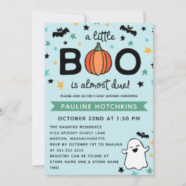 Invitación Light Blue A Little Boo Halloween Baby Shower