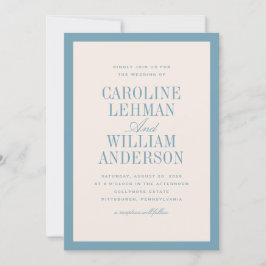 Invitación Light Blue Classic Elegant Wedding  Invitation
