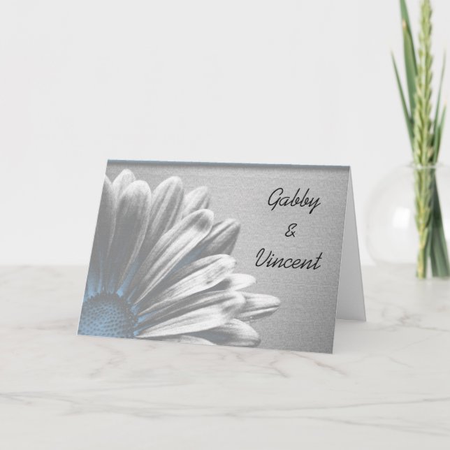 Invitación Light Blue Floral Highlights Wedding (Anverso)