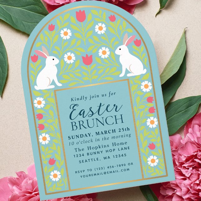 Invitación Light Blue Folk Art Easter Brunch Arch Invitation (Subido por el creador)
