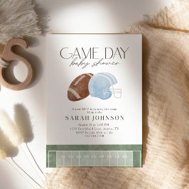 Invitación Light Blue Game Day Football Baby Shower