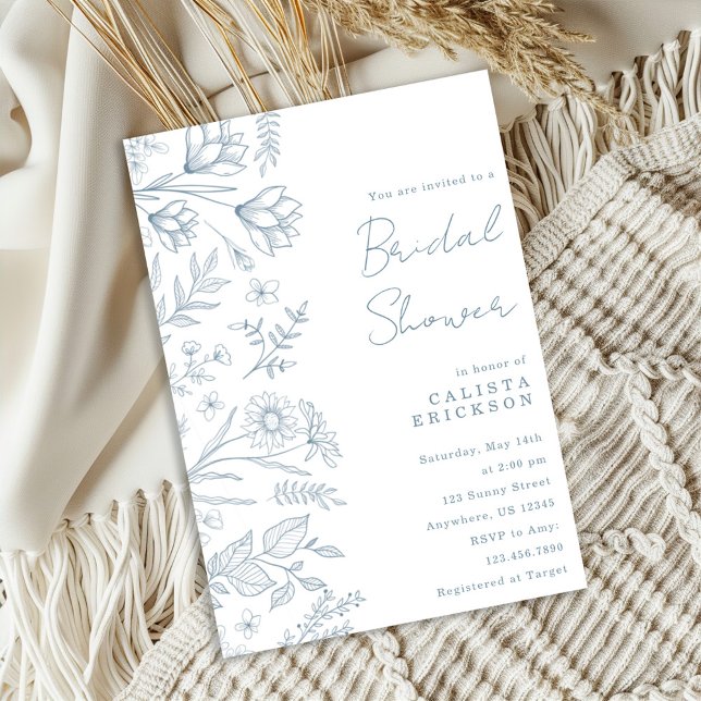 Invitación Light Blue Toile Bridal Shower Invitation (Subido por el creador)