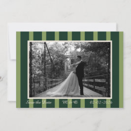 Invitación Light & Dark Green Thin Stripe Invitation