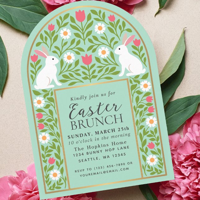 Invitación Light Green Folk Art Easter Brunch Arch Invitation (Subido por el creador)