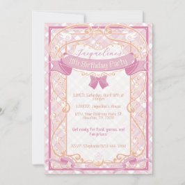 Invitación Light Pink Art Nouveau Princess Birthday