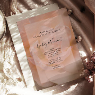 Invitación Light Rubor Pink Rose Floral Engagement Party