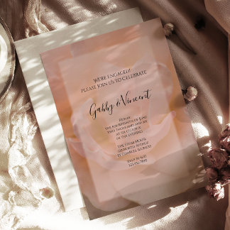 Invitación Light Rubor Pink Rose Floral Engagement Party