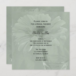 Invitación Light Sage Green Gerber Daisy Bridal Shower