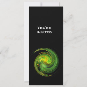 Invitación LIGHT VORTEX naranja amarillo brillante verde negr