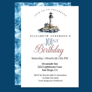Invitación Lighthouse 101st Birthday