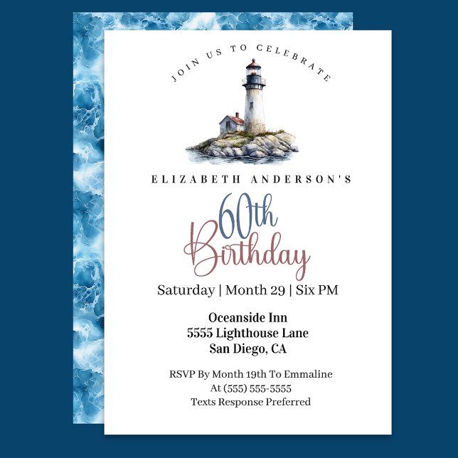 Invitación Lighthouse 60th Birthday (Subido por el creador)