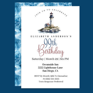 Invitación Lighthouse 99th Birthday