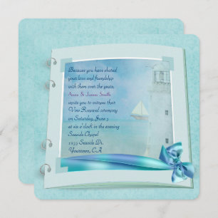 Invitación Lighthouse Vow Renewal Boda Book