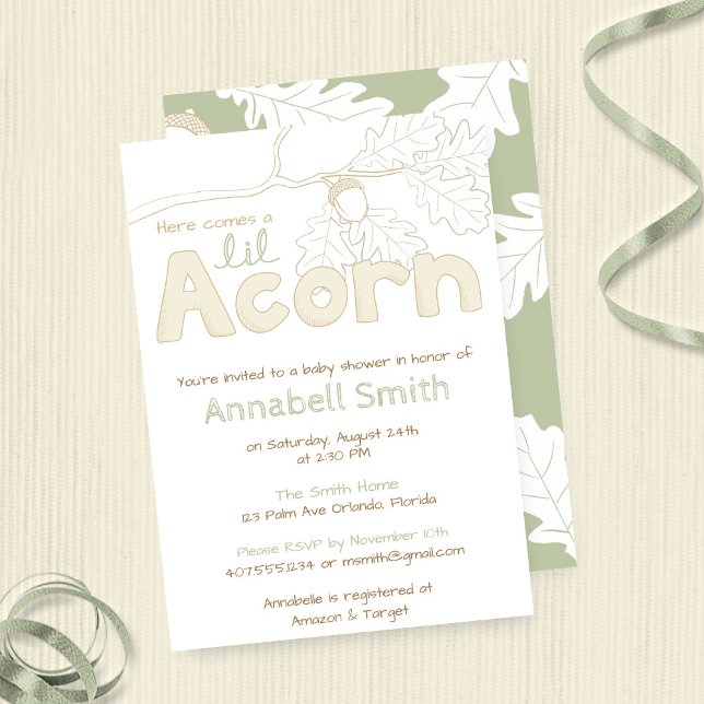 Invitación Lil Acorn - boceto de bifurcaciones y letras (Subido por el creador)