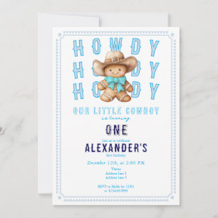 Invitación Lil Cowboy Gingerbread Navidades de cualquier edad