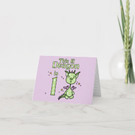 Invitación Lil Dragon 1st Birthday Fill-in Card Invite