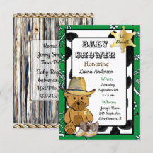 Lil' Sheriff Teddy Bear Cowboy Baby Shower