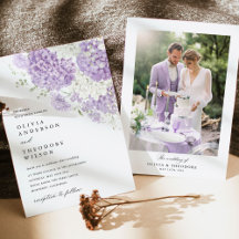 Lila Lavanda Floral Blanco Foto Boda