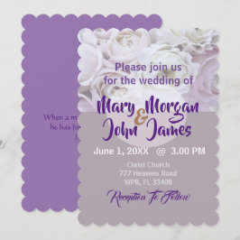Invitación Lila Lavanda Floral Rosa Boda