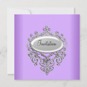 Invitación Lila Malva para cualquier Ocasión