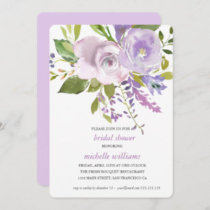 Invitación Lila Moda Lavender Floral Boda Bridal Ducha