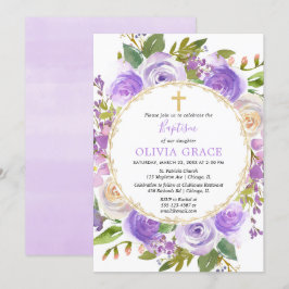 Invitación Lila púrpura floral de la lavanda del chica del