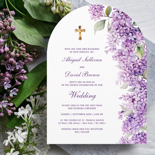 Invitación Lilac Arch Religious Wedding (Subido por el creador)