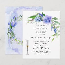Invitación Lilac Blue Hyacinth Peony Brunch & Bubbly Invita