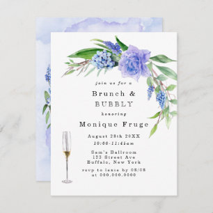 Invitación Lilac Blue Hyacinth Peony Brunch & Bubbly Invita