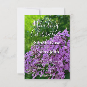 Invitación Lilac Boda elegante lavanda púrpura floral