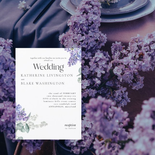 Invitación Lilac Boda Floral (Subido por el creador)