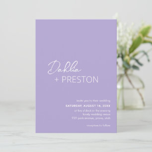 Invitación Lilac Boda moderno mínimo