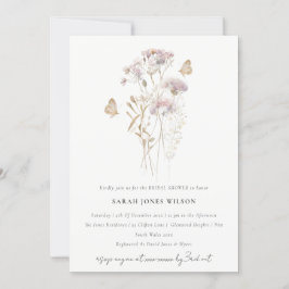 Invitación Lilac Boho Wildflower Fern Ducha nupcial nupcial